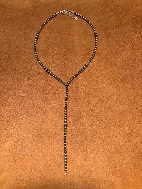 Pearl Navajo 15" Lariat Necklace
