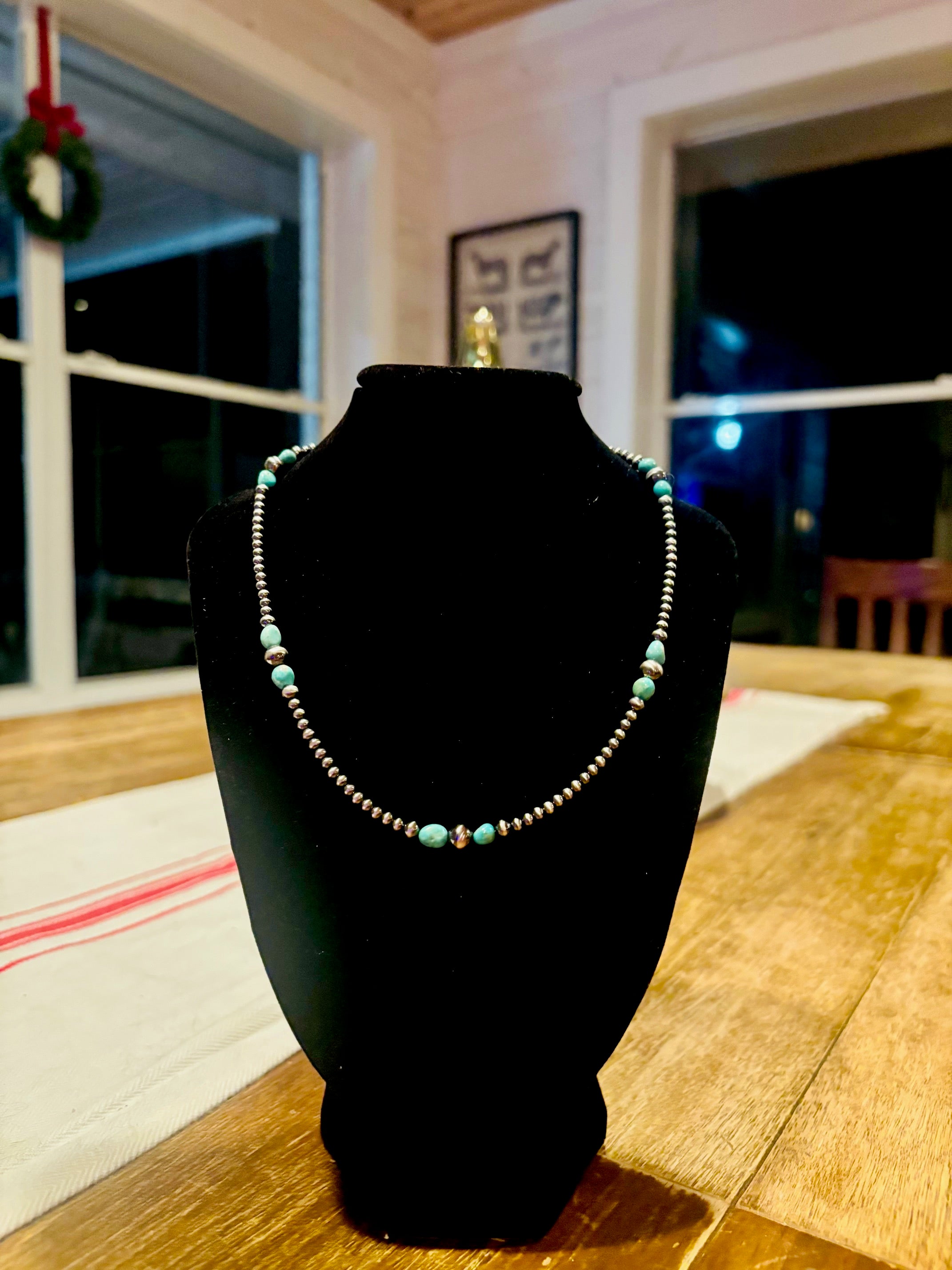 Graduated 3mm, 4mm, and 6mm with Turquiose Necklace