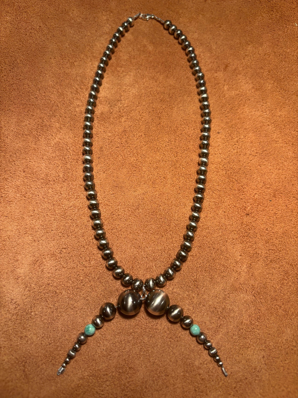 6mm Navajo Pearl 17" Necklace with 12mm Naja